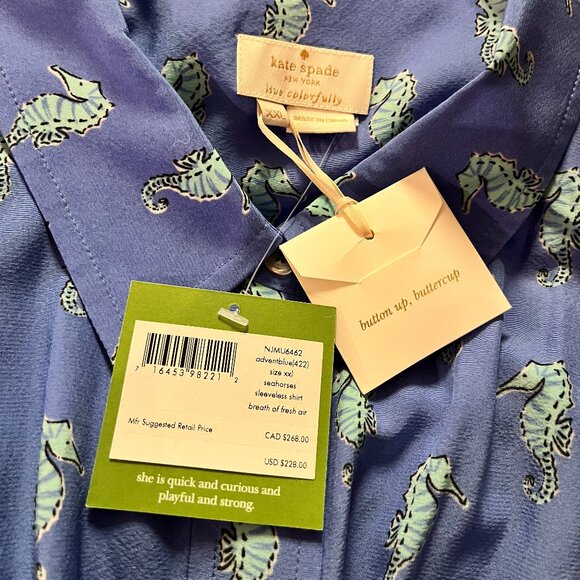 Blue Seahorse Kate Spade Top - Picture 3 of 3